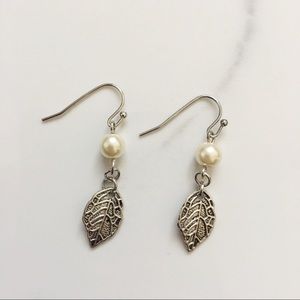 3 for $10 - Pearl leaf dangles